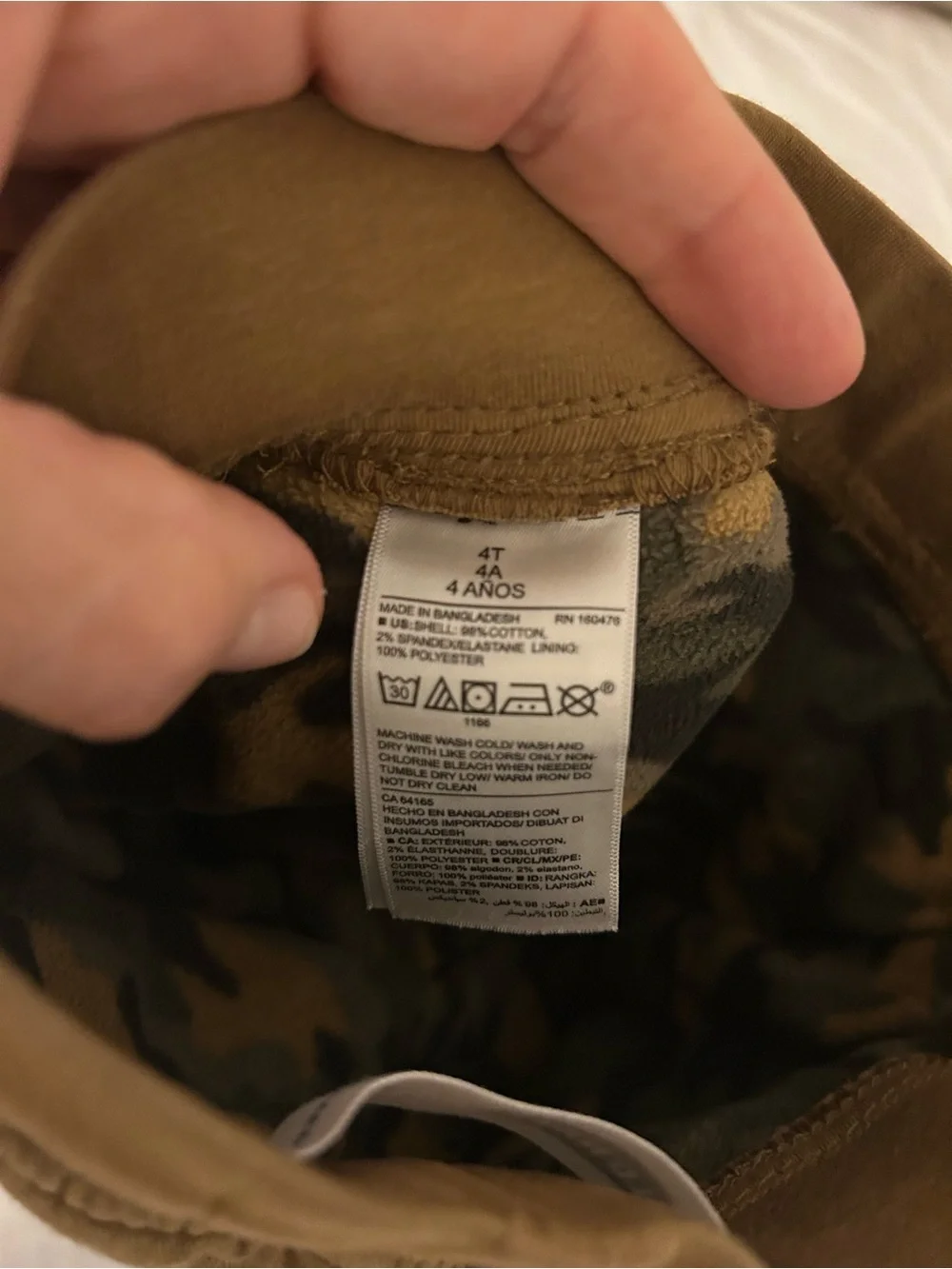 Old Navy Brown Pull-On Kids Pants with Camo Fleece Lining